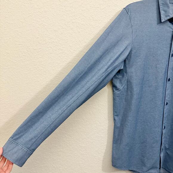 LULULEMON Commission Shirt Slate Blue Button Up LS Work Minimalist - Picture 4 of 9